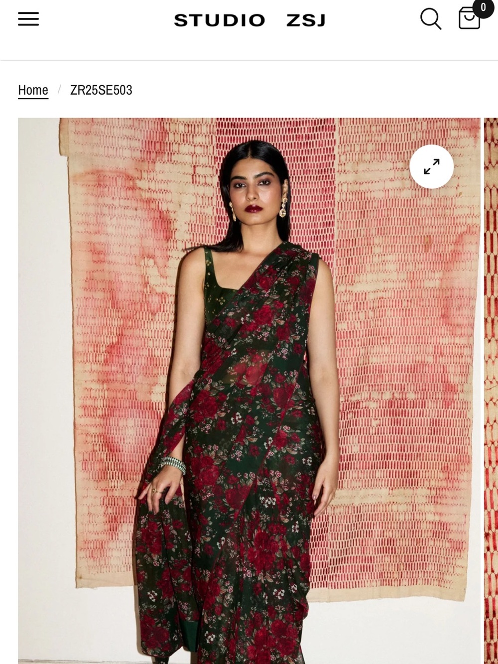 Studio ZSJ Dark Green Floral saree